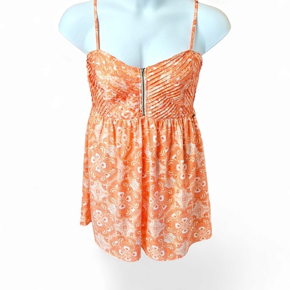 Roxy Tangerine Paisley- Medallion Print Mini Sundress Size Large - Picture 2 of 14